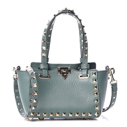 Valentino Garavani Grained Calfskin Micro Rockstud Tote Giada 1 of 9