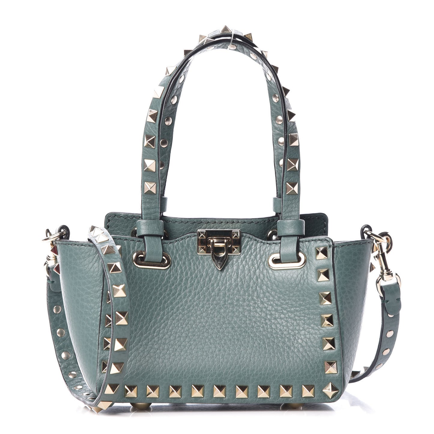 Grained Calfskin Micro Rockstud Tote Giada