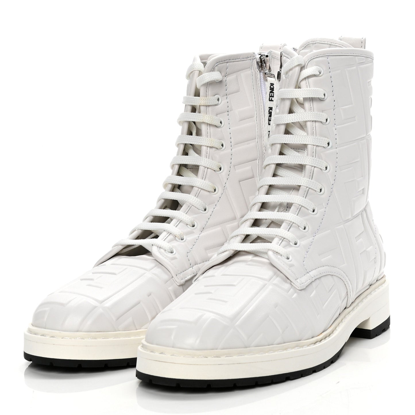 Nappa FF Embossed Womens Biker Boots 40 Snow