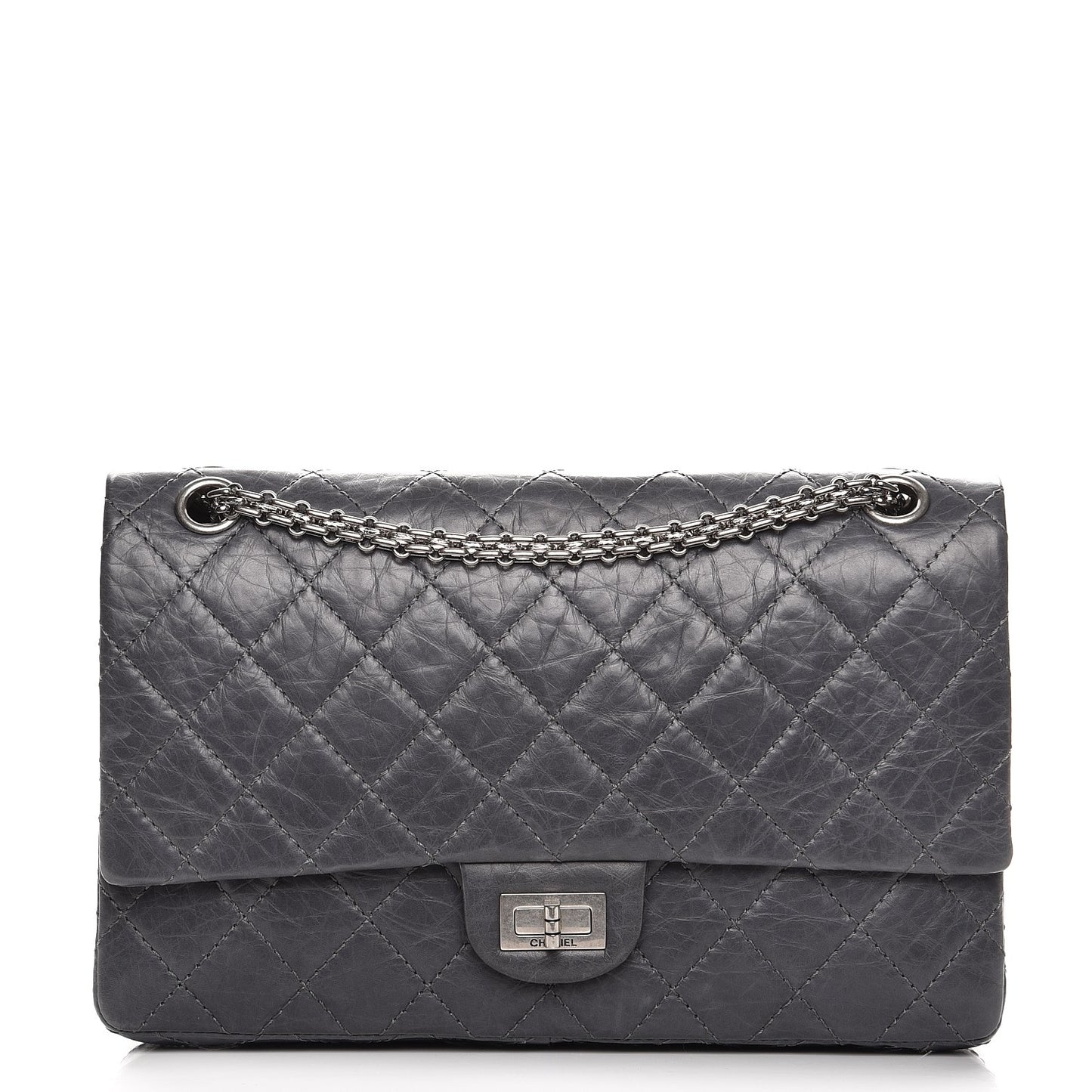Aged Calfskin Quilted 2.55 Reissue 226 Flap Grey