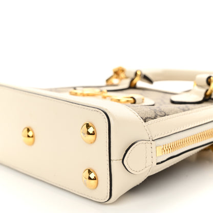 Gucci GG Supreme Monogram Azalea Calfskin Mini Horsebit 1955 Top Handle Bag Beige Ebony Mystic White 11 of 12