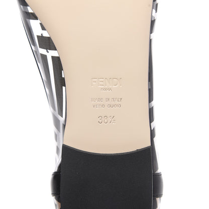 Fendi PVC Calfskin FF Colibri Ballerina Flats 38.5 Black 8 of 9