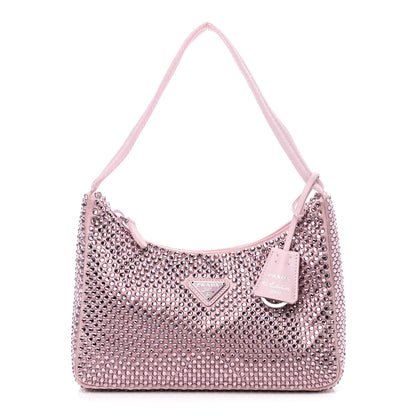 Prada Satin Crystal Mini Re-Edition 2000 Bag Alabastro 1 of 4