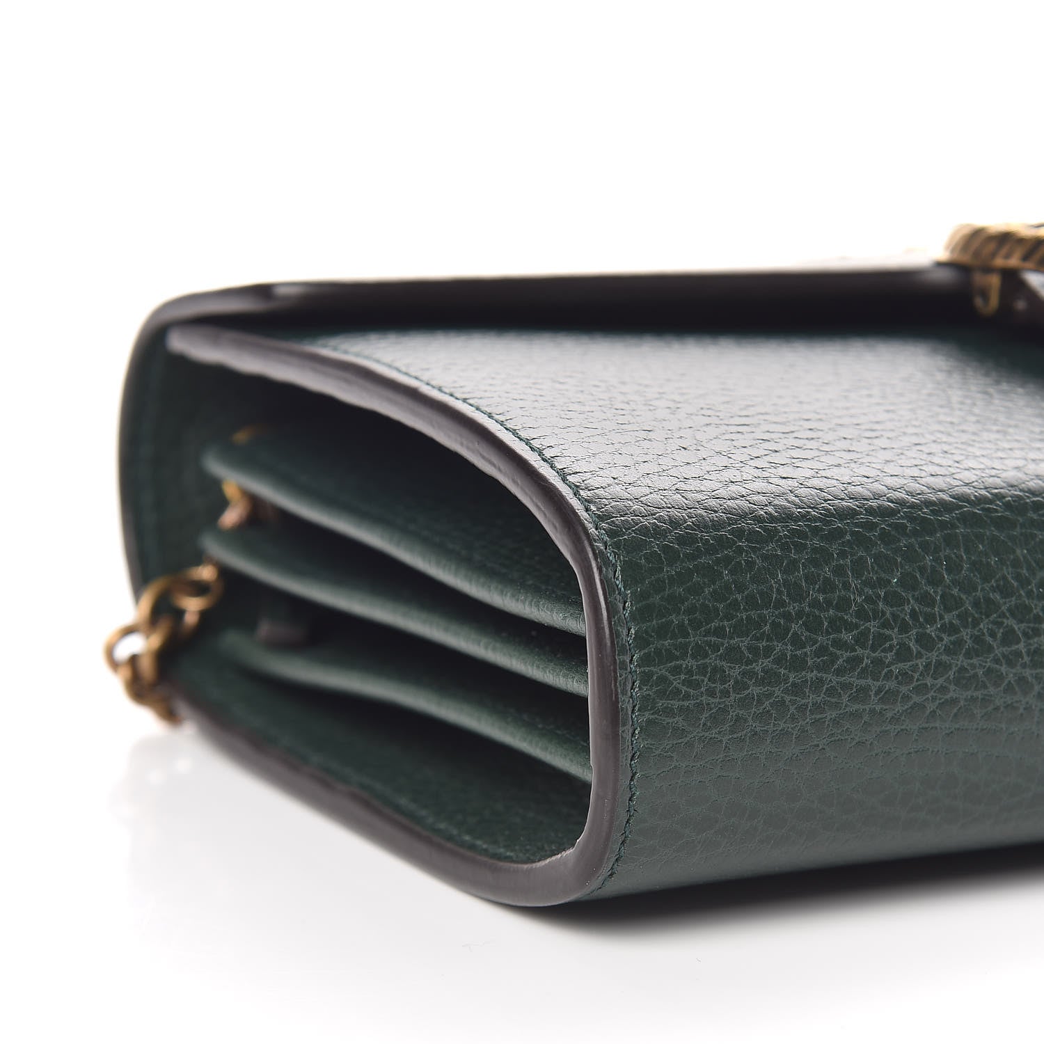 Gucci Calfskin Garden Dionysus Chain Wallet Emerald 8 of 9