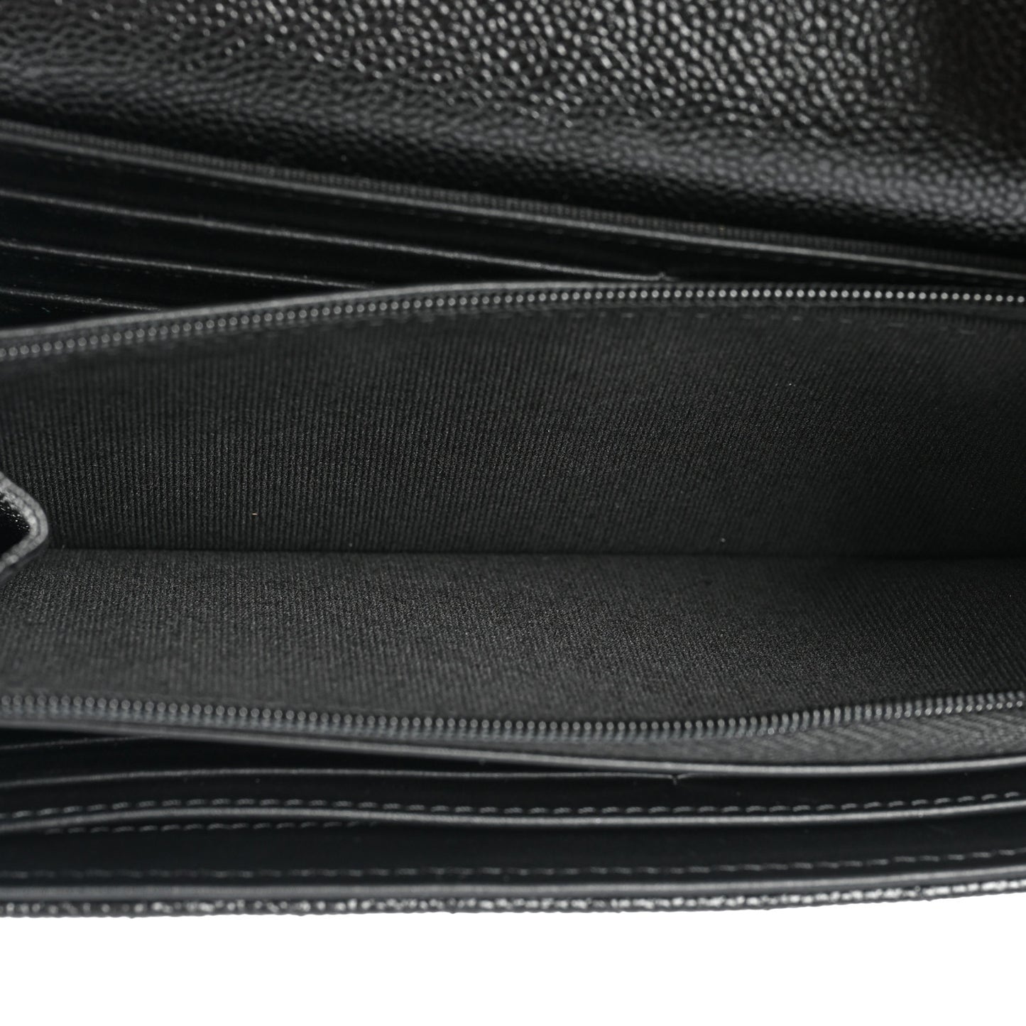 Caviar Quilted Multi Chain CC Large Gusset Flap Wallet Black