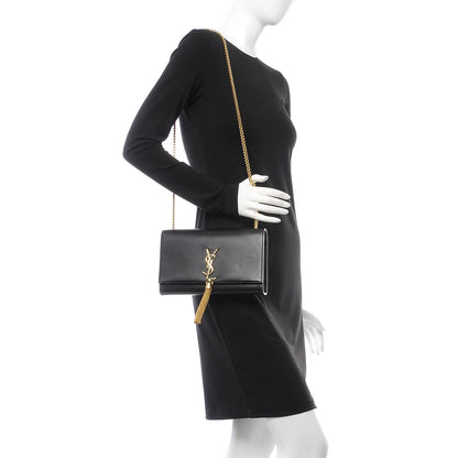 Saint Laurent Smooth Calfskin Medium Classic Monogram Kate Tassel Satchel Black 2 of 9