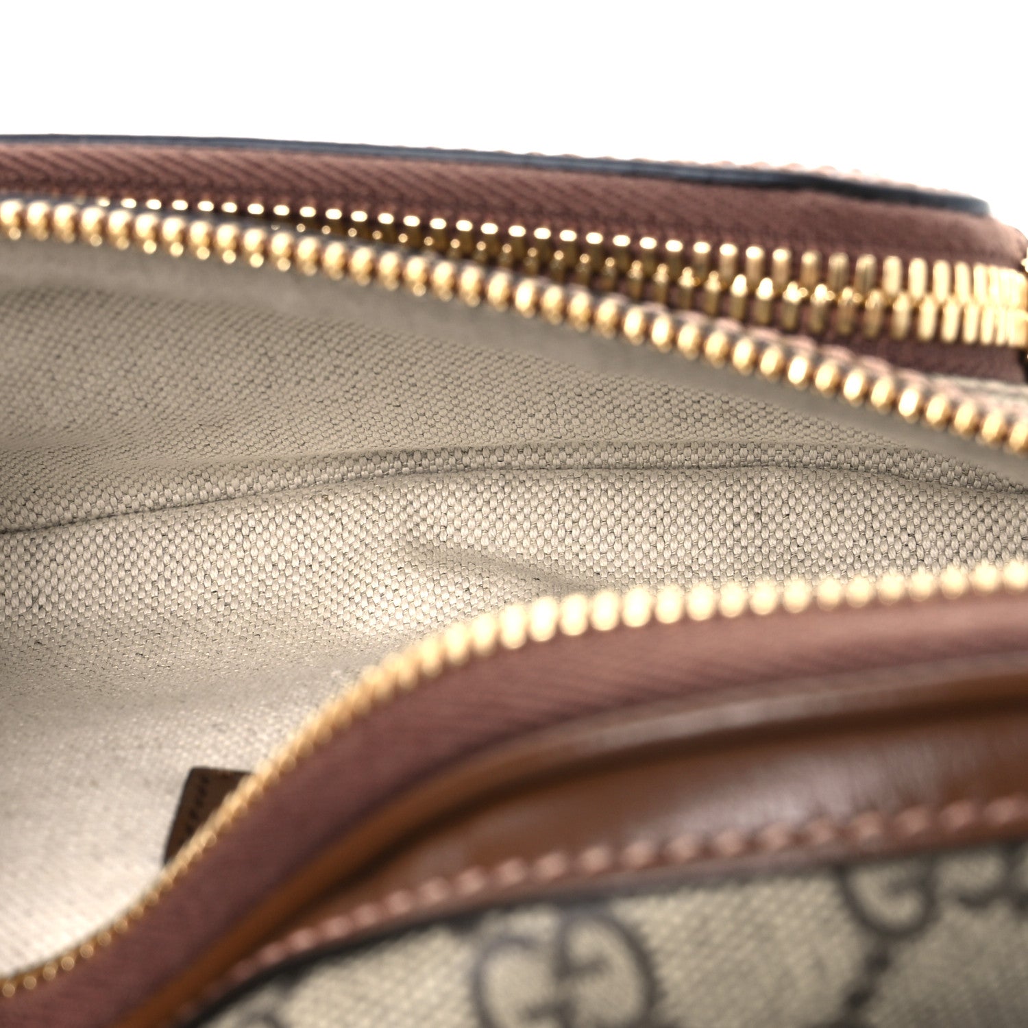 Gucci GG Supreme Monogram Textured Calfskin Retro Interlocking G Belt Bag Beige Ebony Brown Sugar 5 of 10