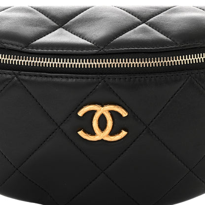 Chanel Lambskin Enamel Quilted Waist Bag Black 7 of 9