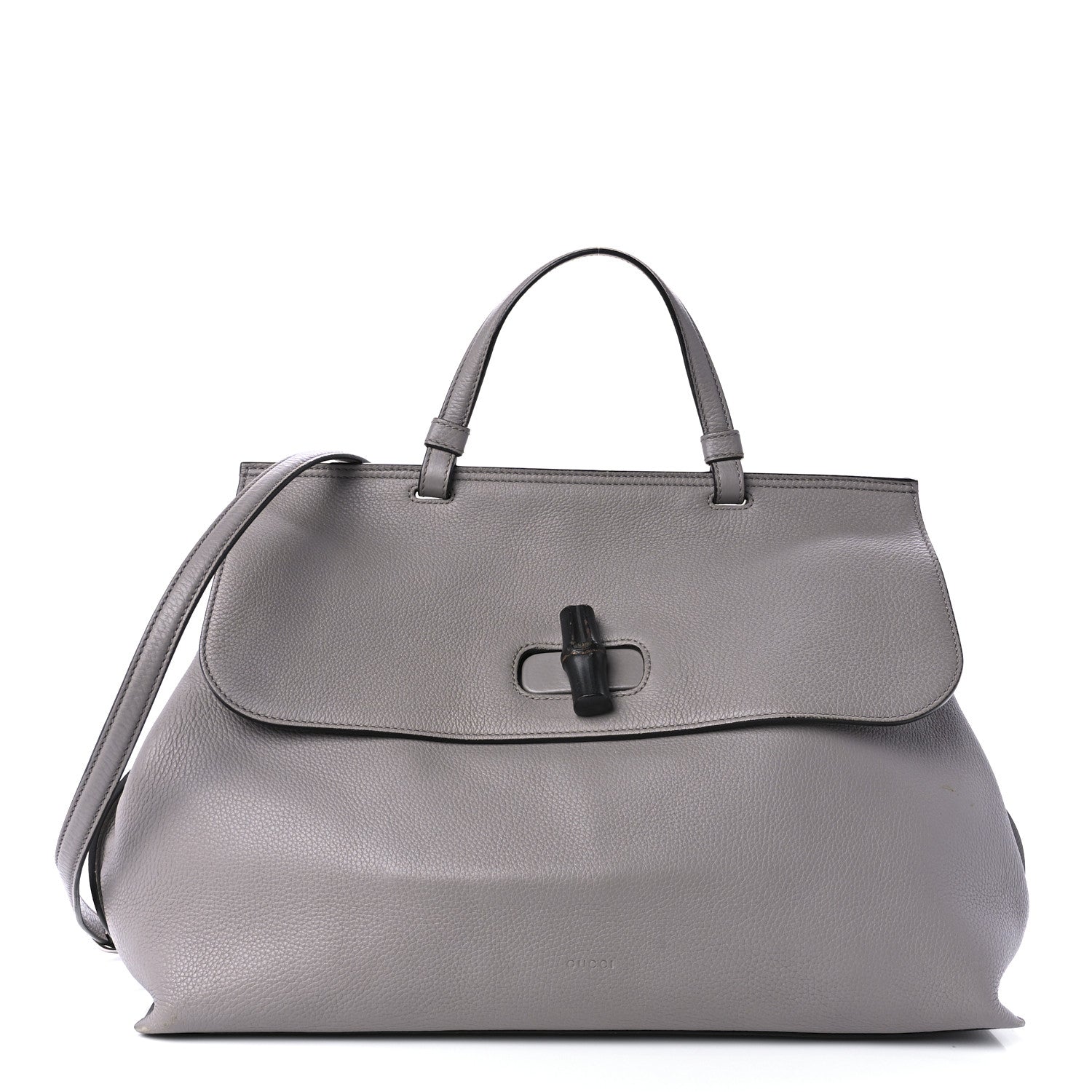 Gucci Cellarius Calfskin Large Bamboo Daily Top Handle Bag Storm Grey 1 of 8
