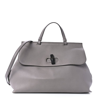 Gucci Cellarius Calfskin Large Bamboo Daily Top Handle Bag Storm Grey 1 of 8