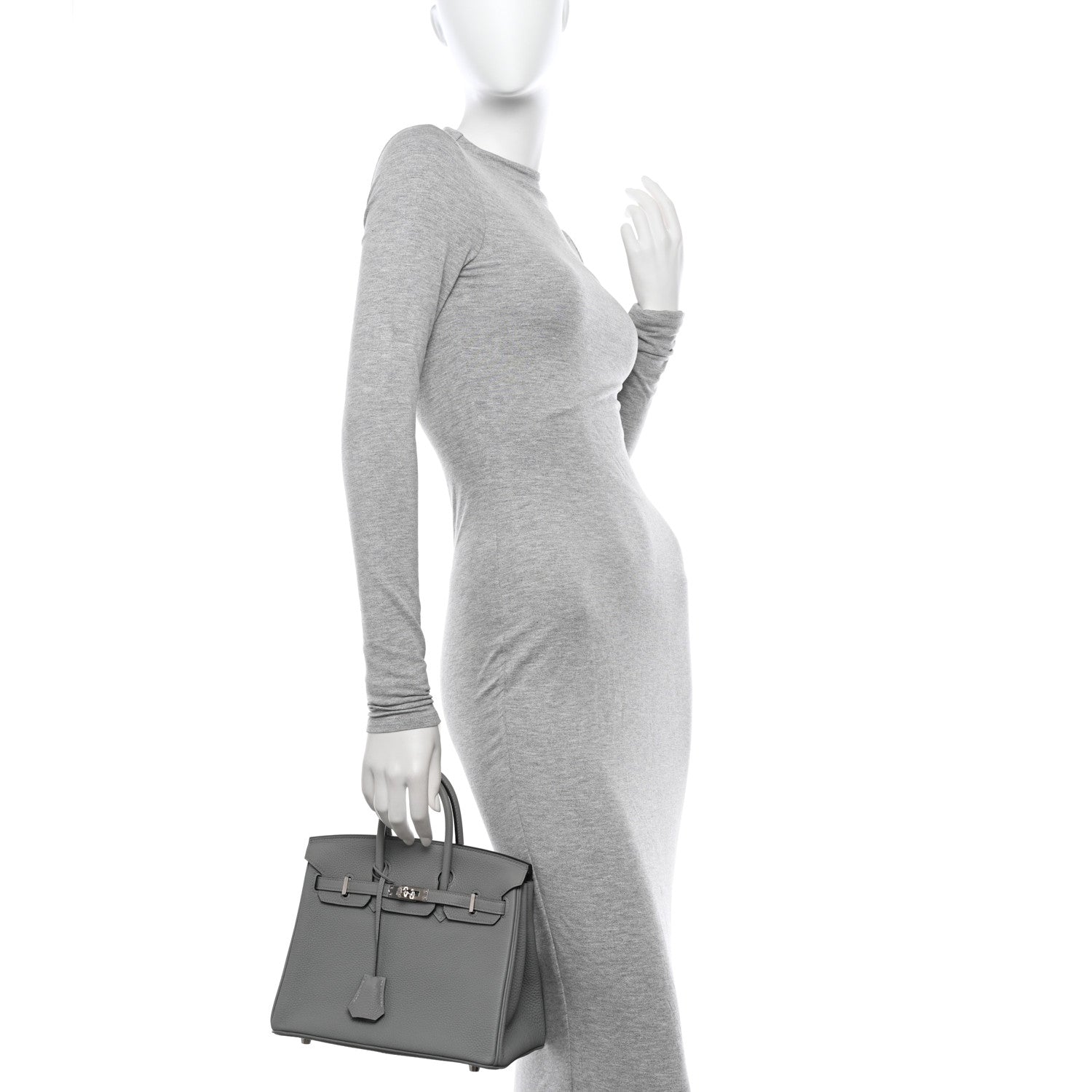 Hermes Togo Birkin 25 Gris Mouette 2 of 11