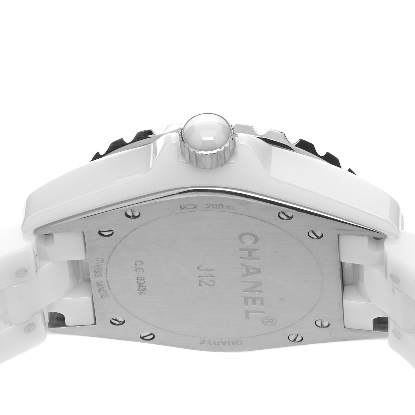 Stainless Steel Ceramic Diamond Bezel 38mm J12 Quartz Watch White
