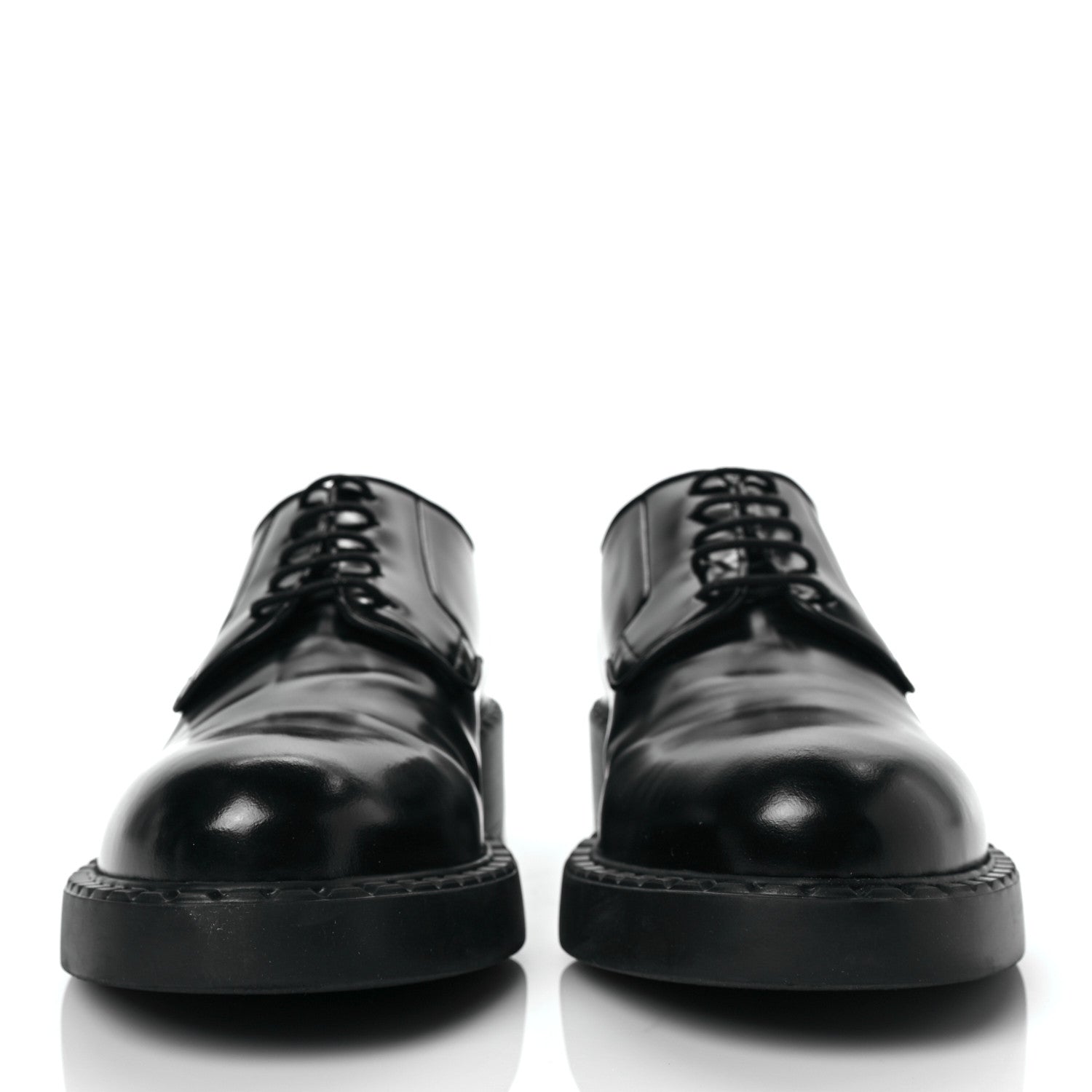 Prada Spazzolato Lace Up 50mm Loafers 39.5 Black 2 of 7