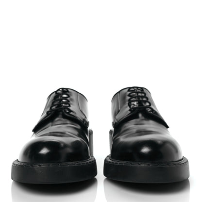 Prada Spazzolato Lace Up 50mm Loafers 39.5 Black 2 of 7