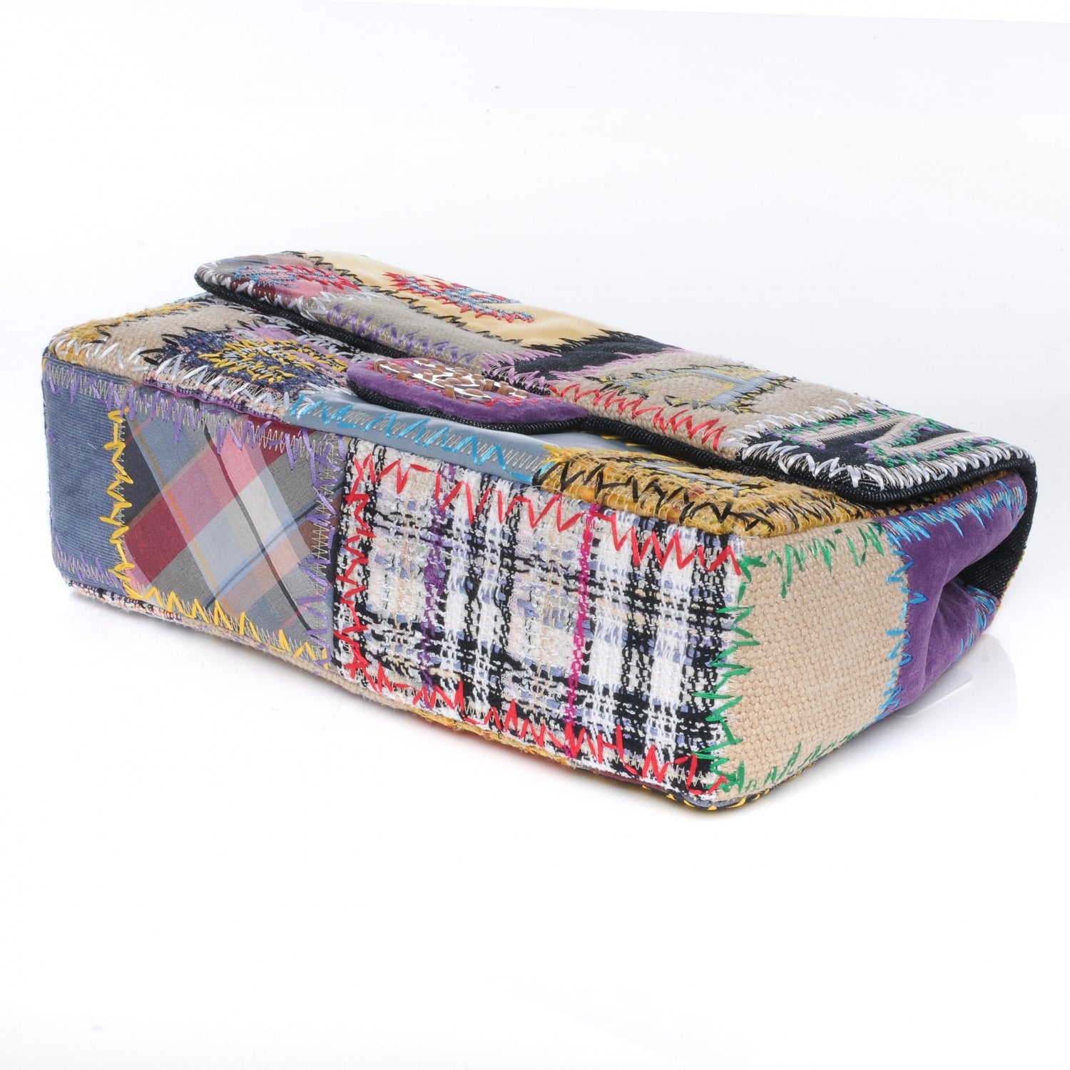 Chanel Patchwork Jumbo Flap Yellow Multicolor 4 of 9