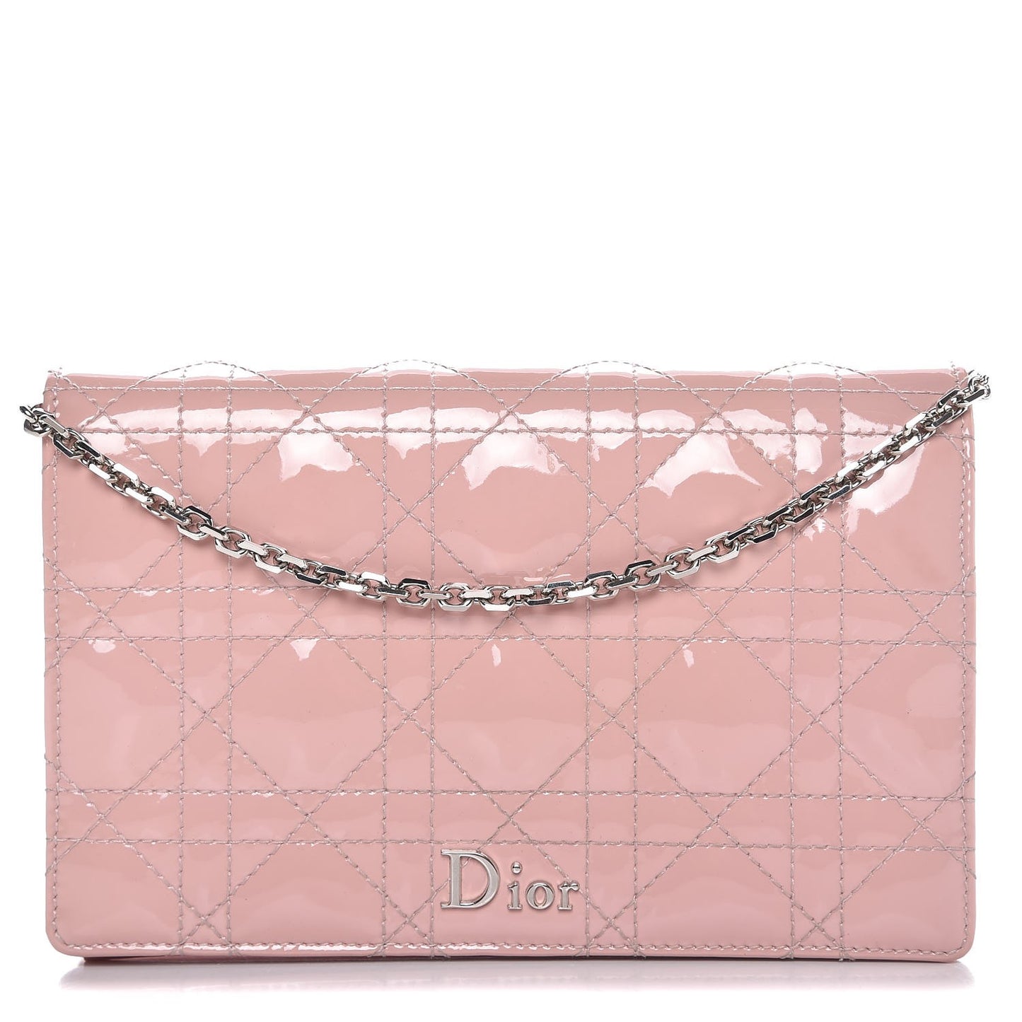 Patent Cannage Lady Dior Wallet On Chain Rose Clair