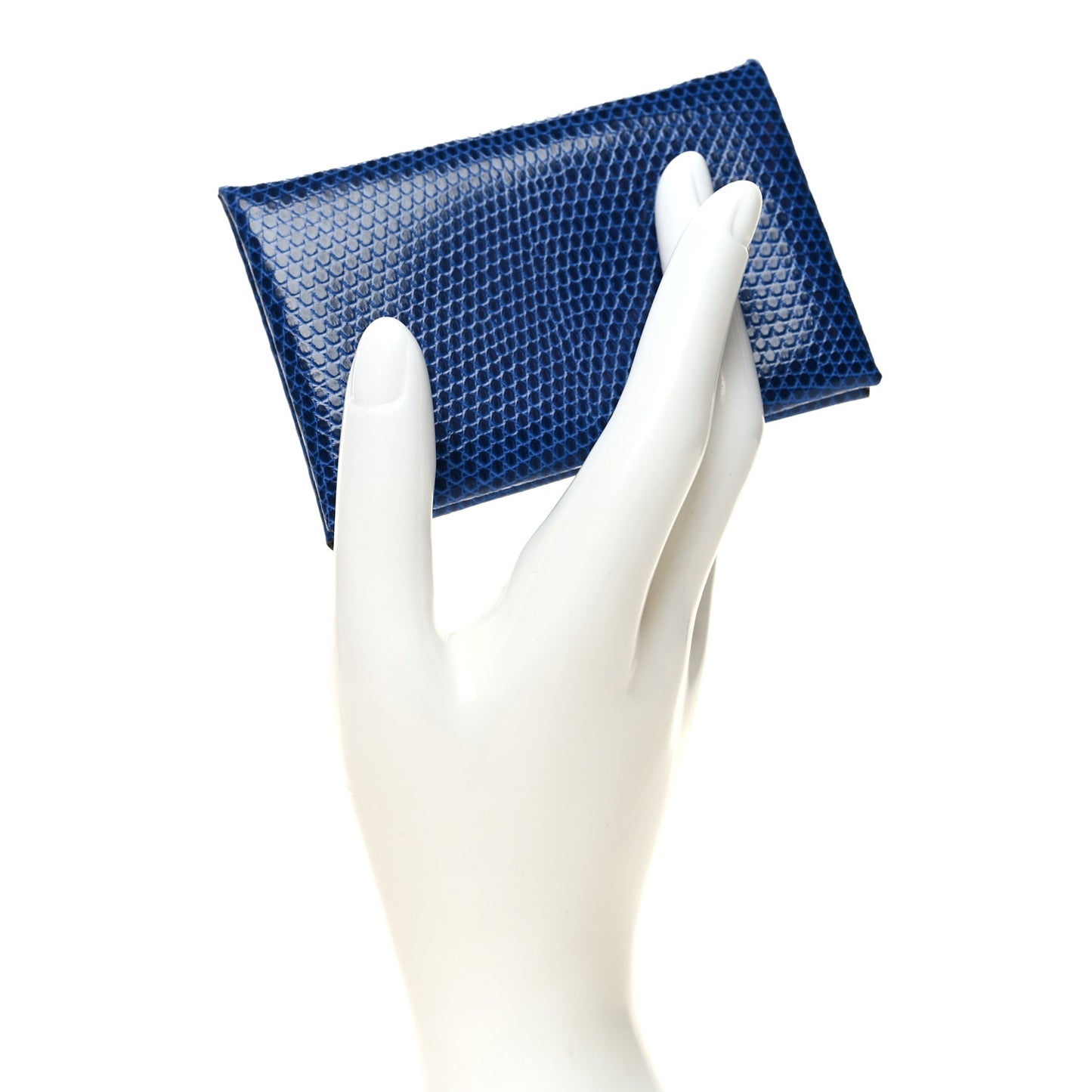 Lizard Calvi Card Case Bleu Saphir