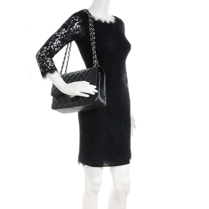Chanel Caviar Quilted Jumbo Double Flap Black 2 of 8
