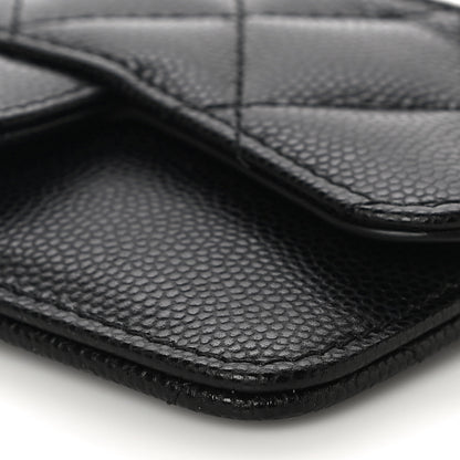 Chanel Caviar Quilted Flap Zip Card Holder Black 9 of 10