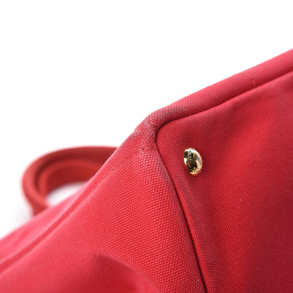 Prada Canapa Large Logo Shopping Tote Rosso 10 of 14