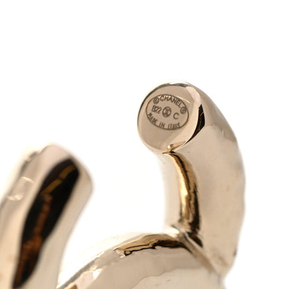 Chanel Metal Large CC Earrings Light Gold 4 of 4