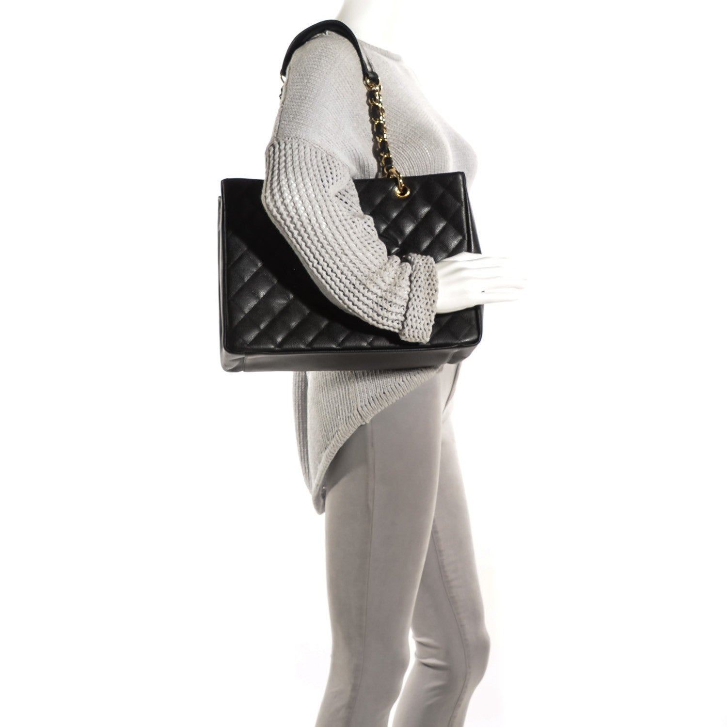 Chanel Caviar Quilted Grand Shopping Tote GST Black 2 of 7