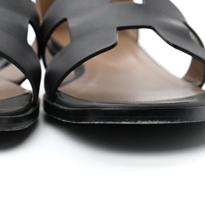Hermes Calfskin Santorini Sandals 41 Black 11 of 14