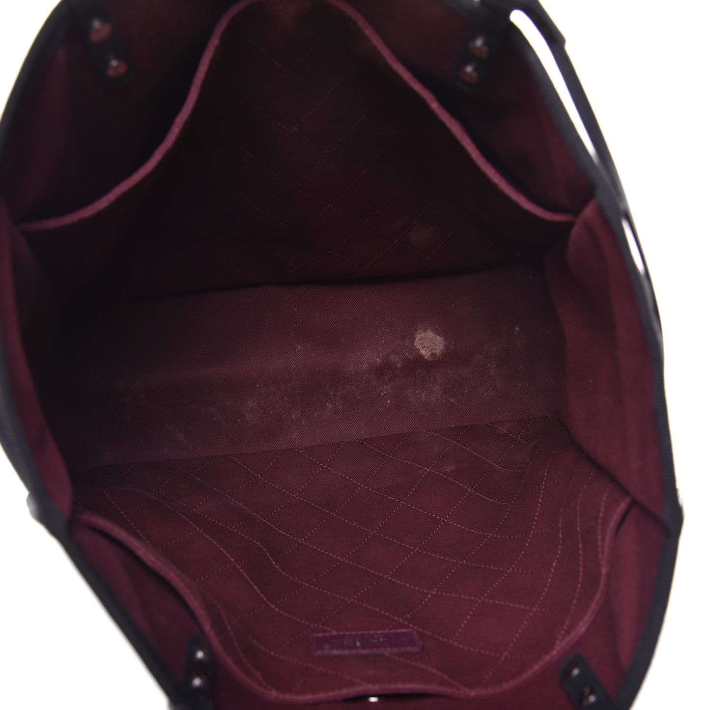 Canvas Calfskin Let's Demonstrate Small Tote White Black