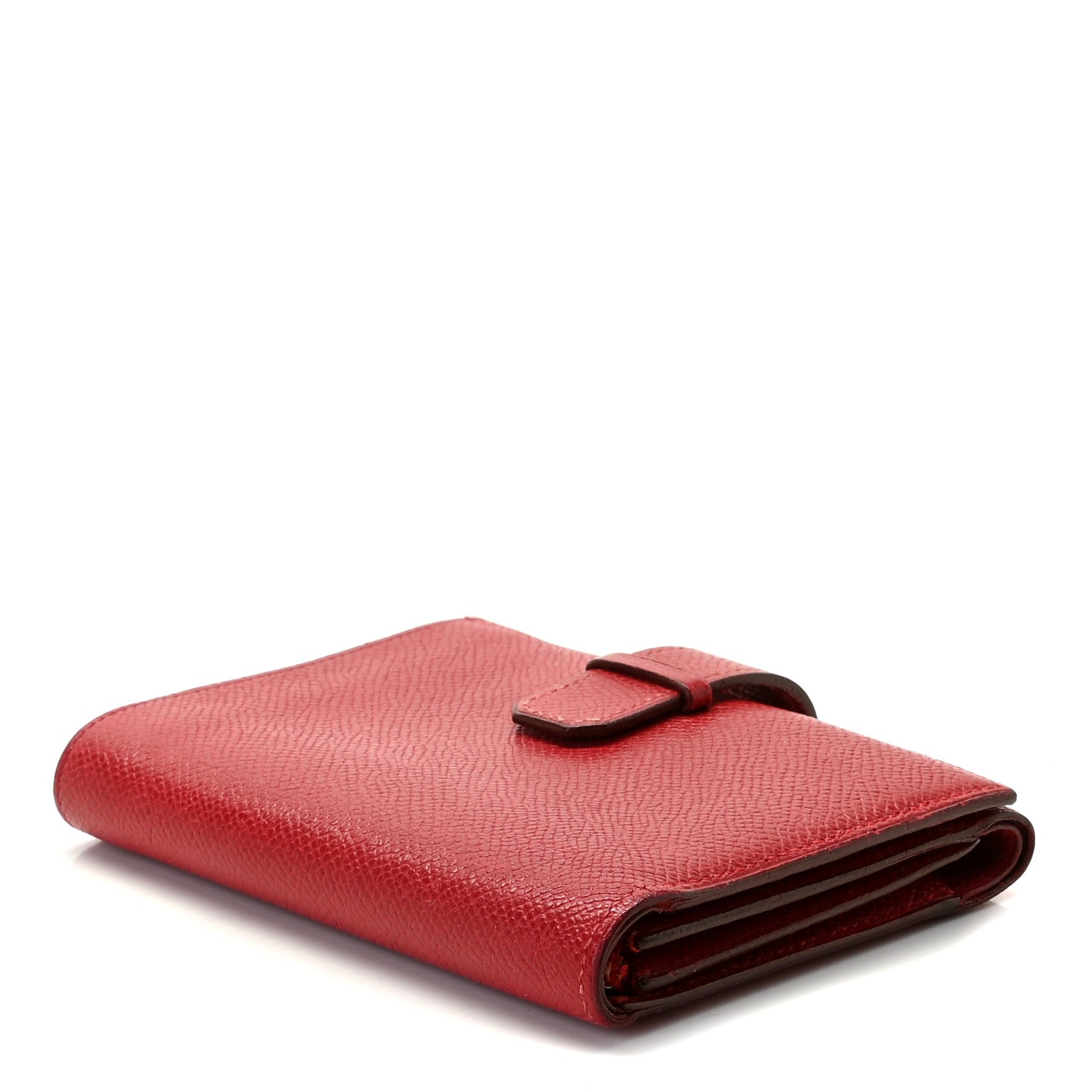 Hermes Courchevel Tri-Fold Compact Wallet Rouge Vif 9 of 9
