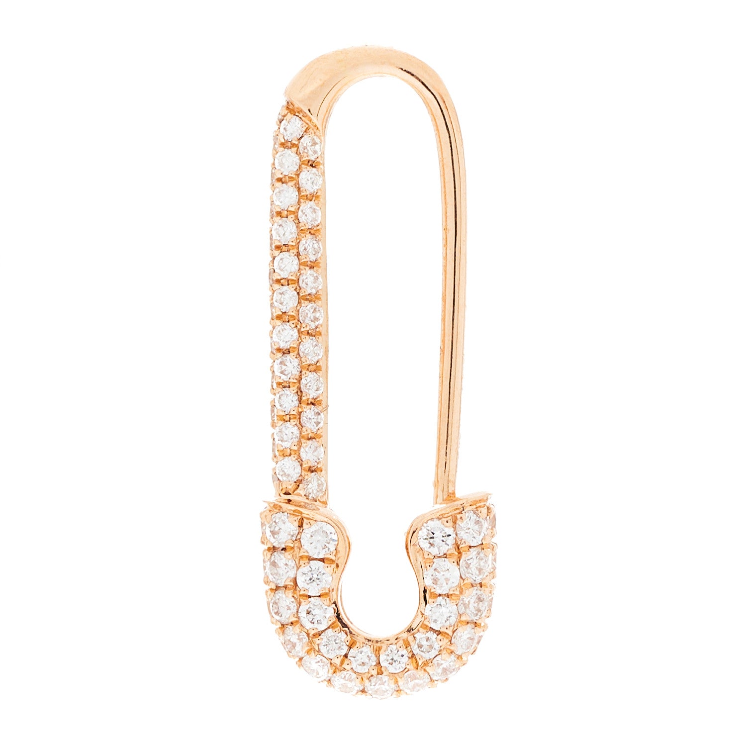 Anita Ko 18K Rose Gold Diamond Mini Safety Pin Earring 1 of 5