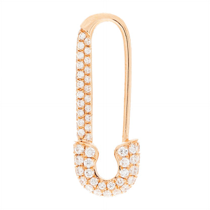 Anita Ko 18K Rose Gold Diamond Mini Safety Pin Earring 1 of 5