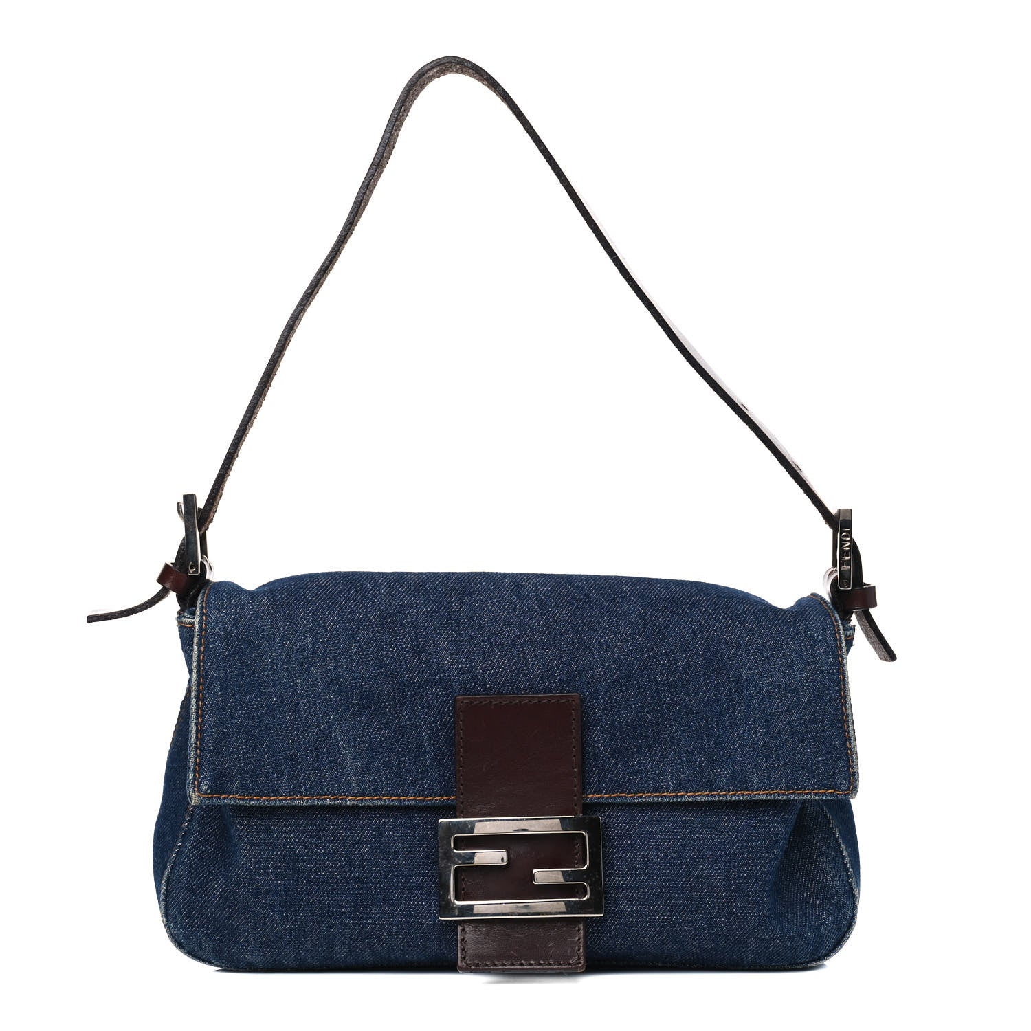 Fendi Denim Baguette Blue 1 of 11