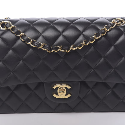 Chanel Lambskin Quilted Medium Double Flap Black 10 of 12