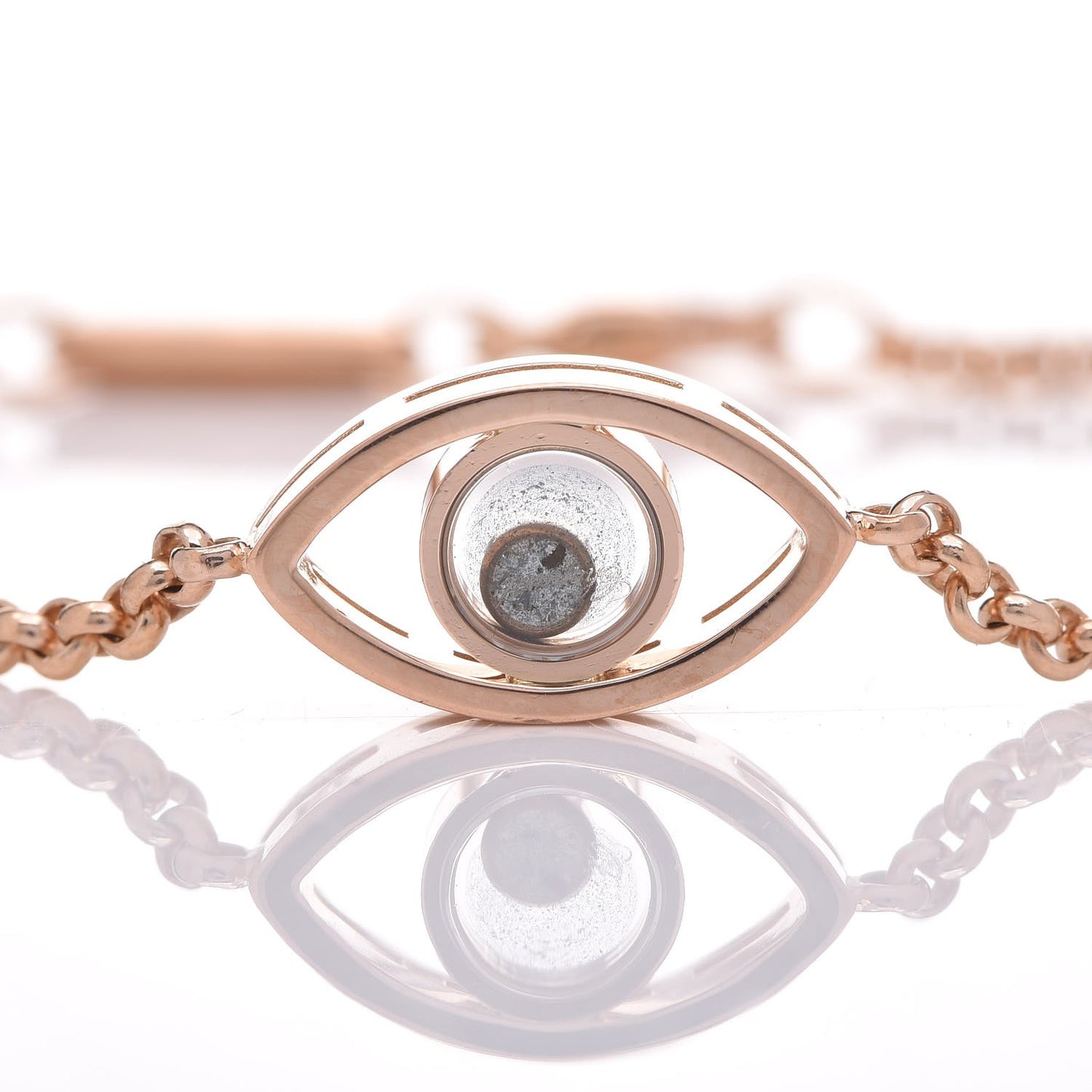 18K Rose Gold Diamond Good Luck Charms Eye Bracelet