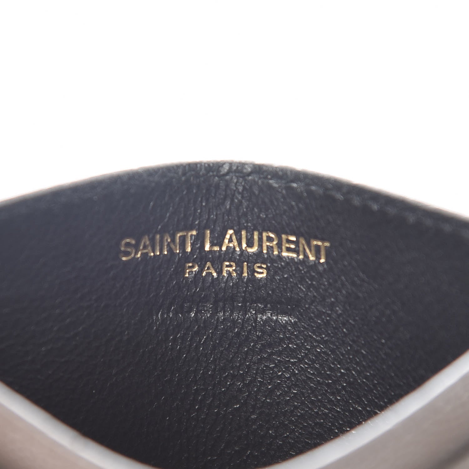 Saint Laurent Grain De Poudre Matelasse Chevron Monogram Credit Card Case Earth 6 of 7