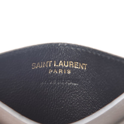 Saint Laurent Grain De Poudre Matelasse Chevron Monogram Credit Card Case Earth 6 of 7