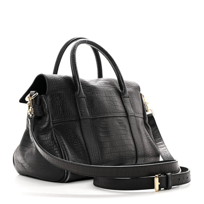 Mulberry Calfskin Crocodile Embossed Small Bayswater Satchel Black 3 of 14