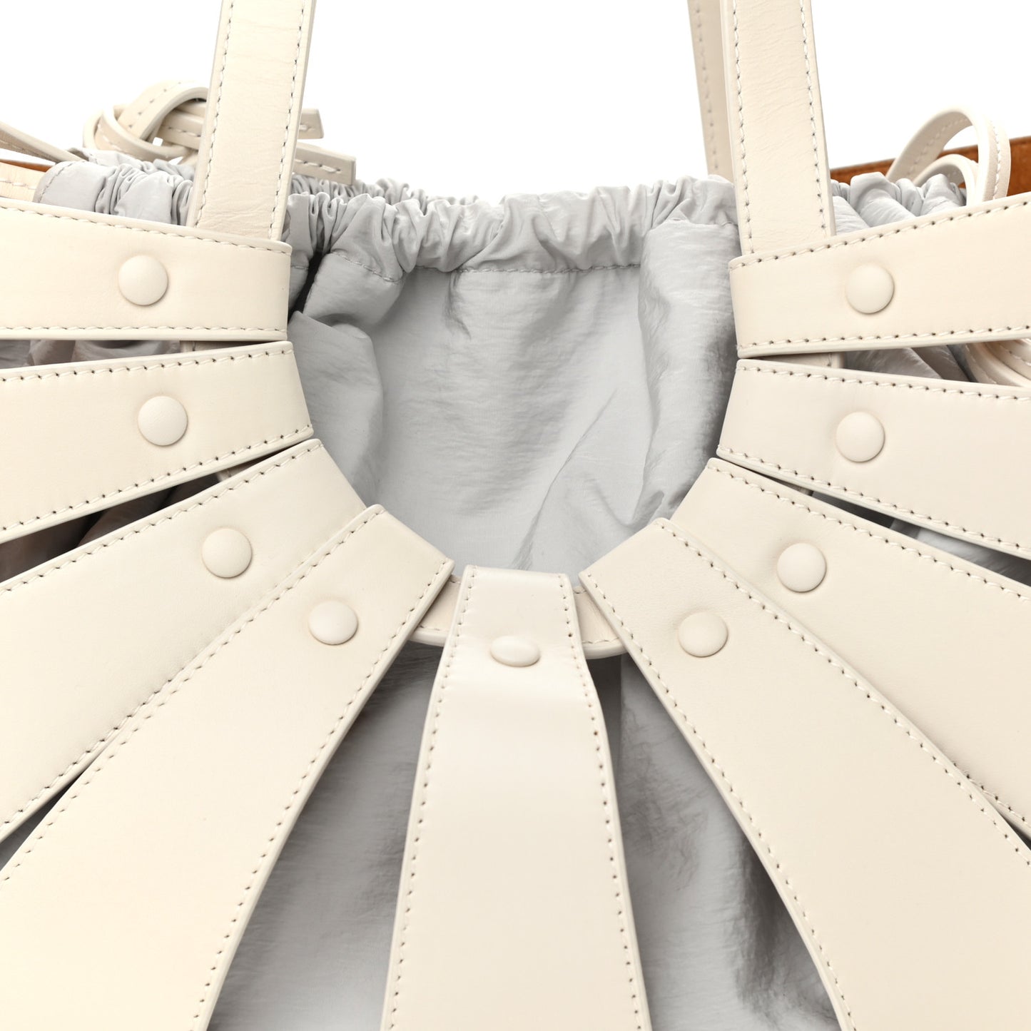 French Calfskin Shell Bag White Frost