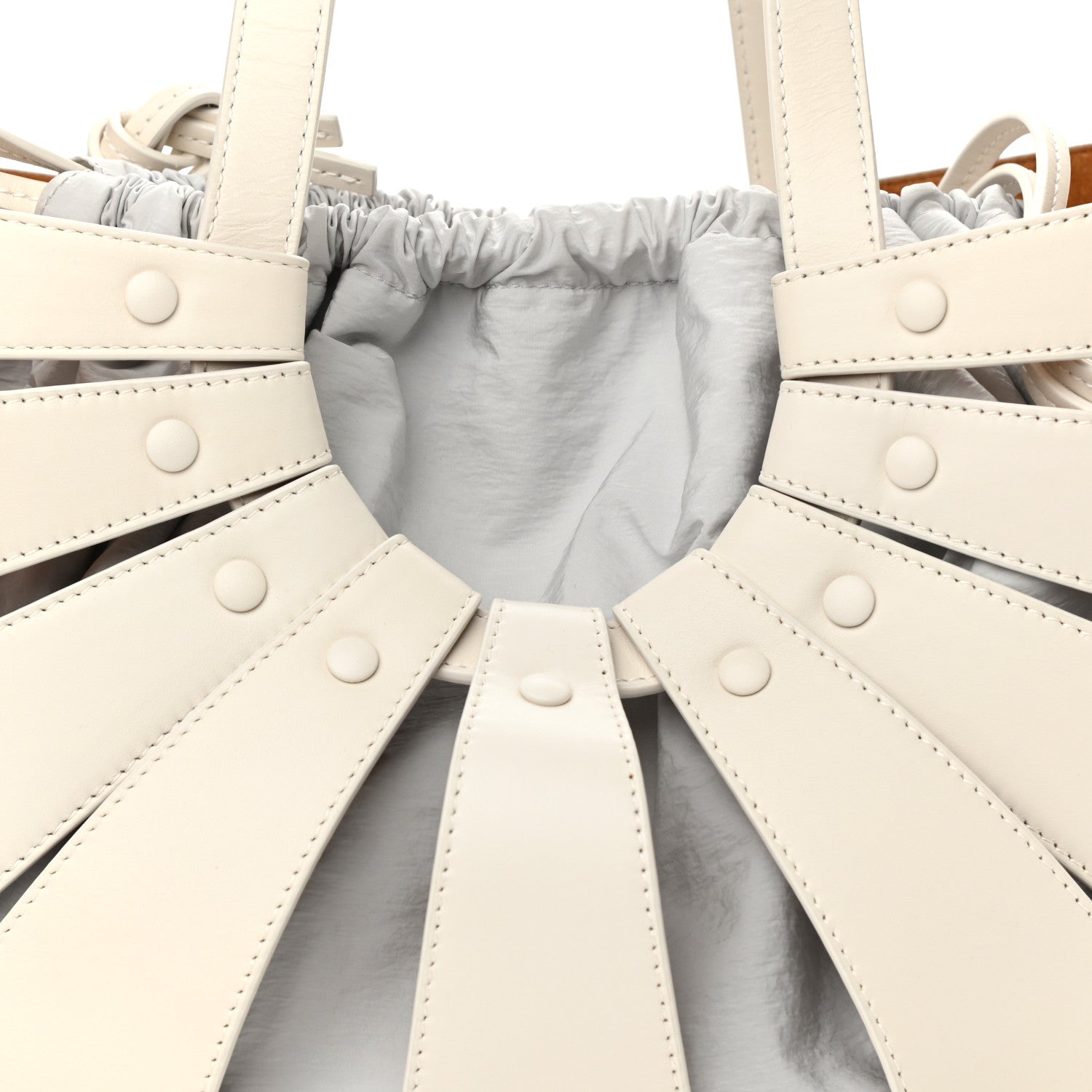 Bottega Veneta French Calfskin Shell Bag White Frost 8 of 13