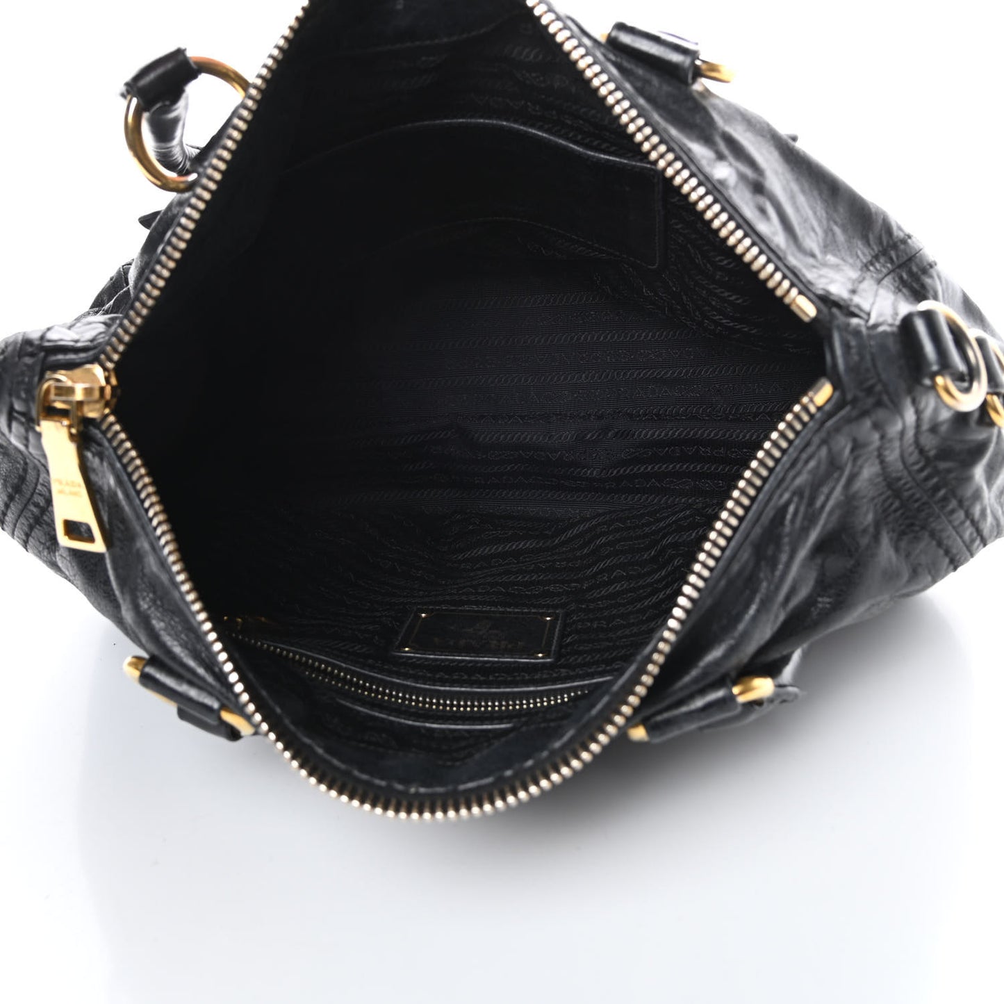 Vitello Shine Shopping Satchel Black