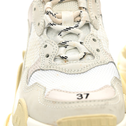 Balenciaga Fabric Mesh Womens Triple S Sneakers 37 White 9 of 10