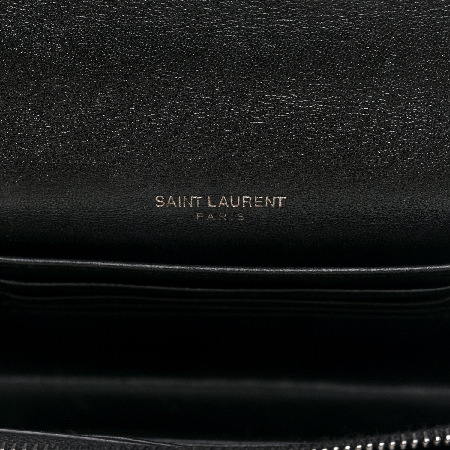 Saint Laurent Elaphe Nappa Monogram Sunset Chain Wallet Black White 5 of 8