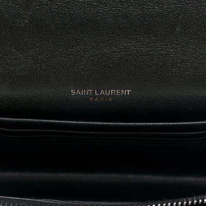 Saint Laurent Elaphe Nappa Monogram Sunset Chain Wallet Black White 5 of 8