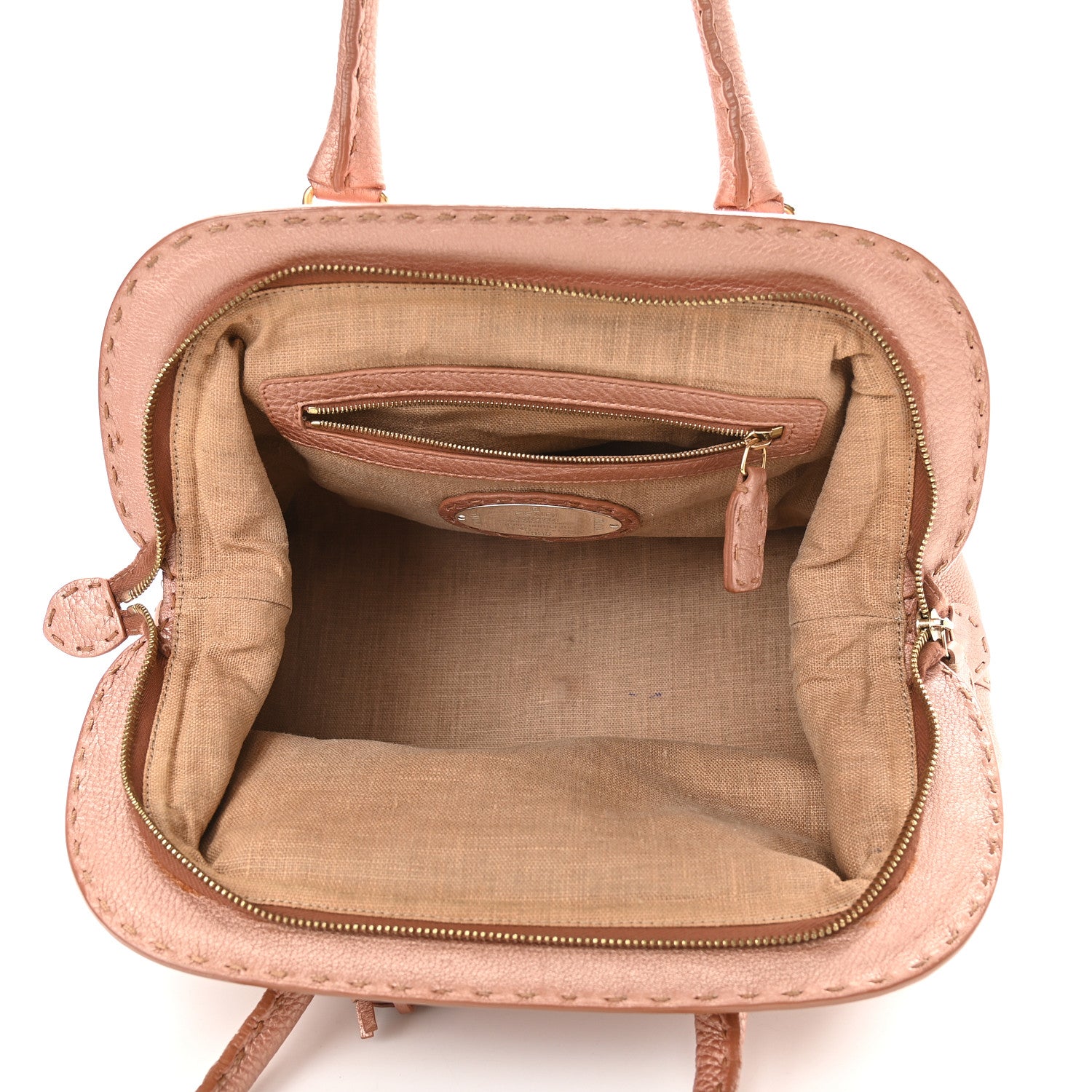 Fendi Cuoio Romano Selleria Adele 1328 Bag Bois de Rose 4 of 9