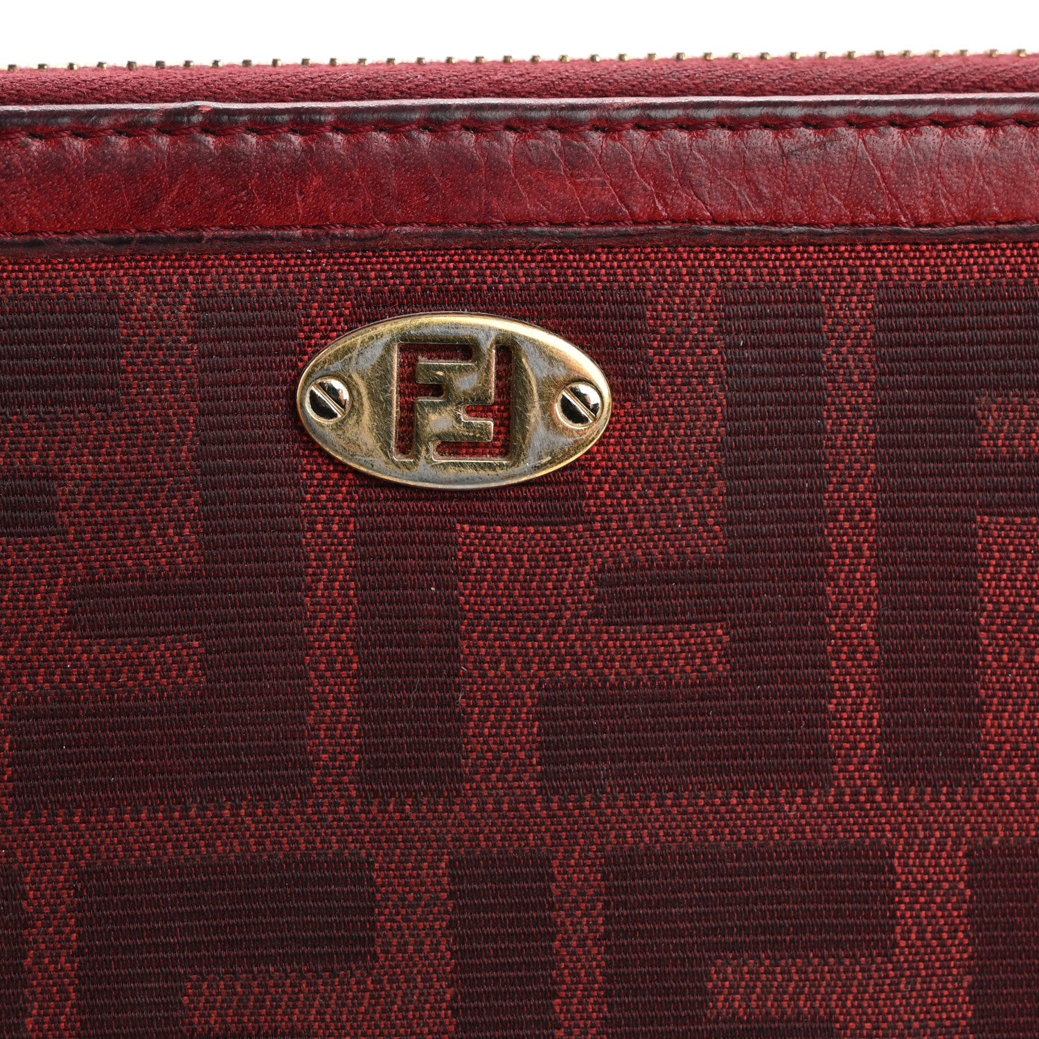 Fendi Zucca Zip Around Wallet Red 12 of 15