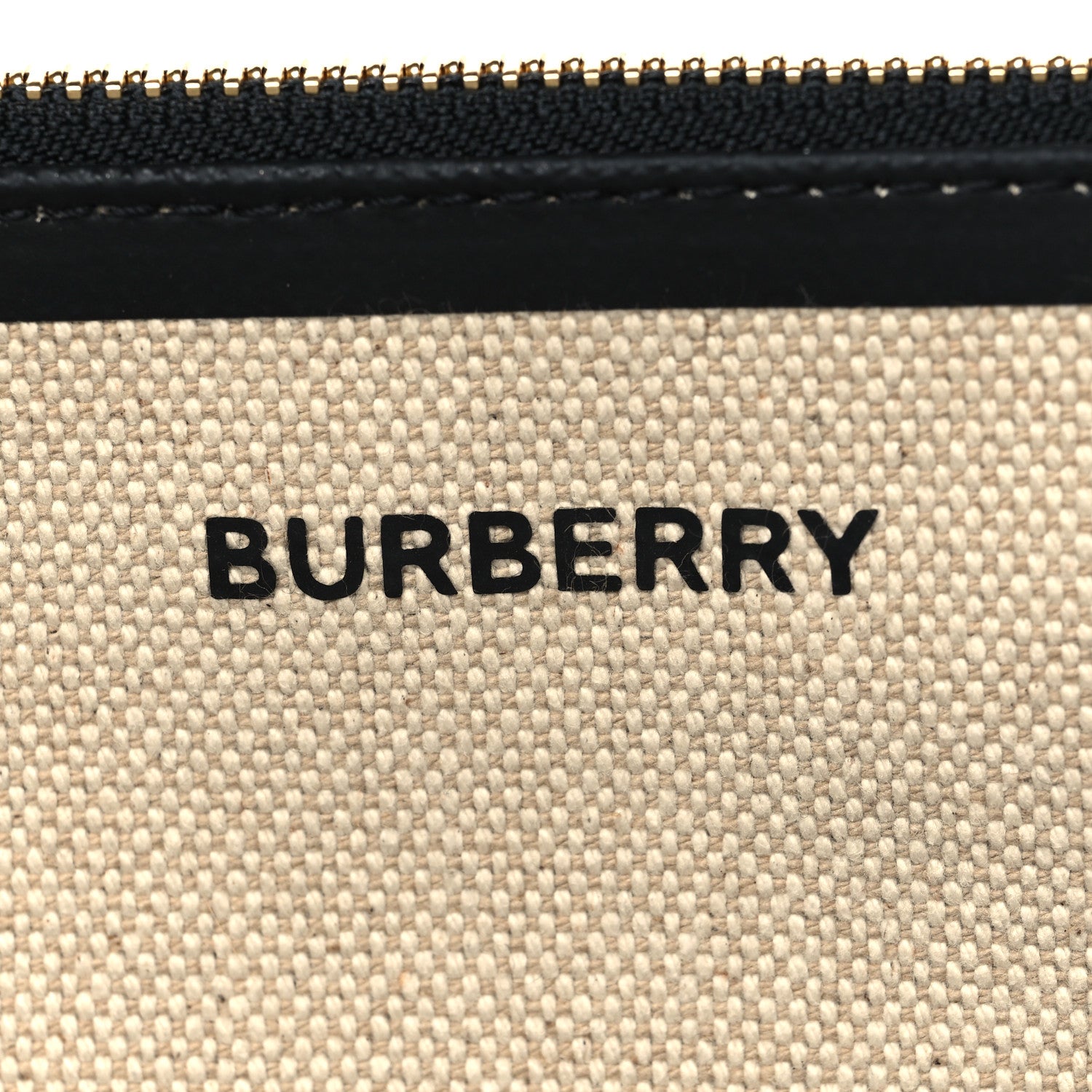 Burberry Cotton Soft Canvas Calfskin Medium Belt Tote Natural Black 7 of 8