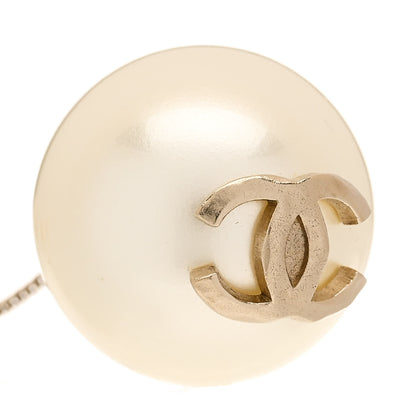 Chanel Pearl CC Chain Drop Earrings Gold 4 of 5