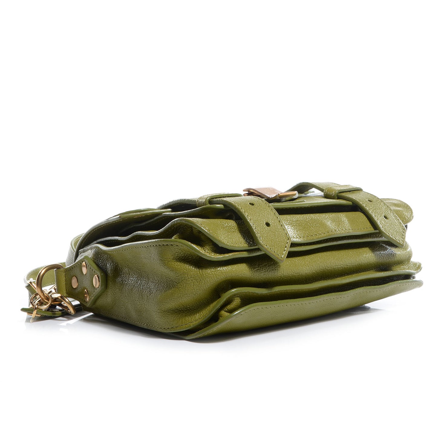 Leather PS1 Mini Pouch Messenger Bag Green