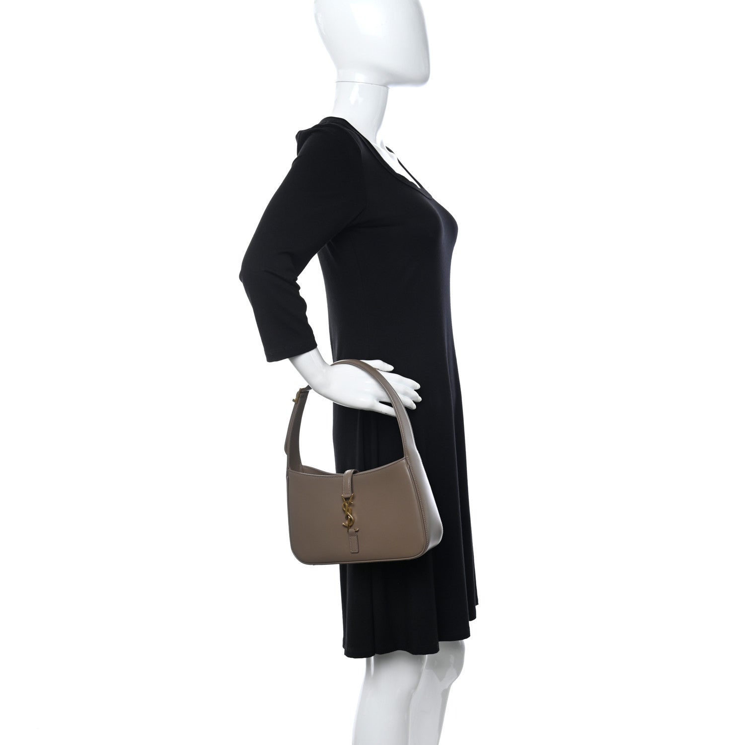 Saint Laurent Smooth Calfskin Le 5 A 7 Hobo Taupe 2 of 9