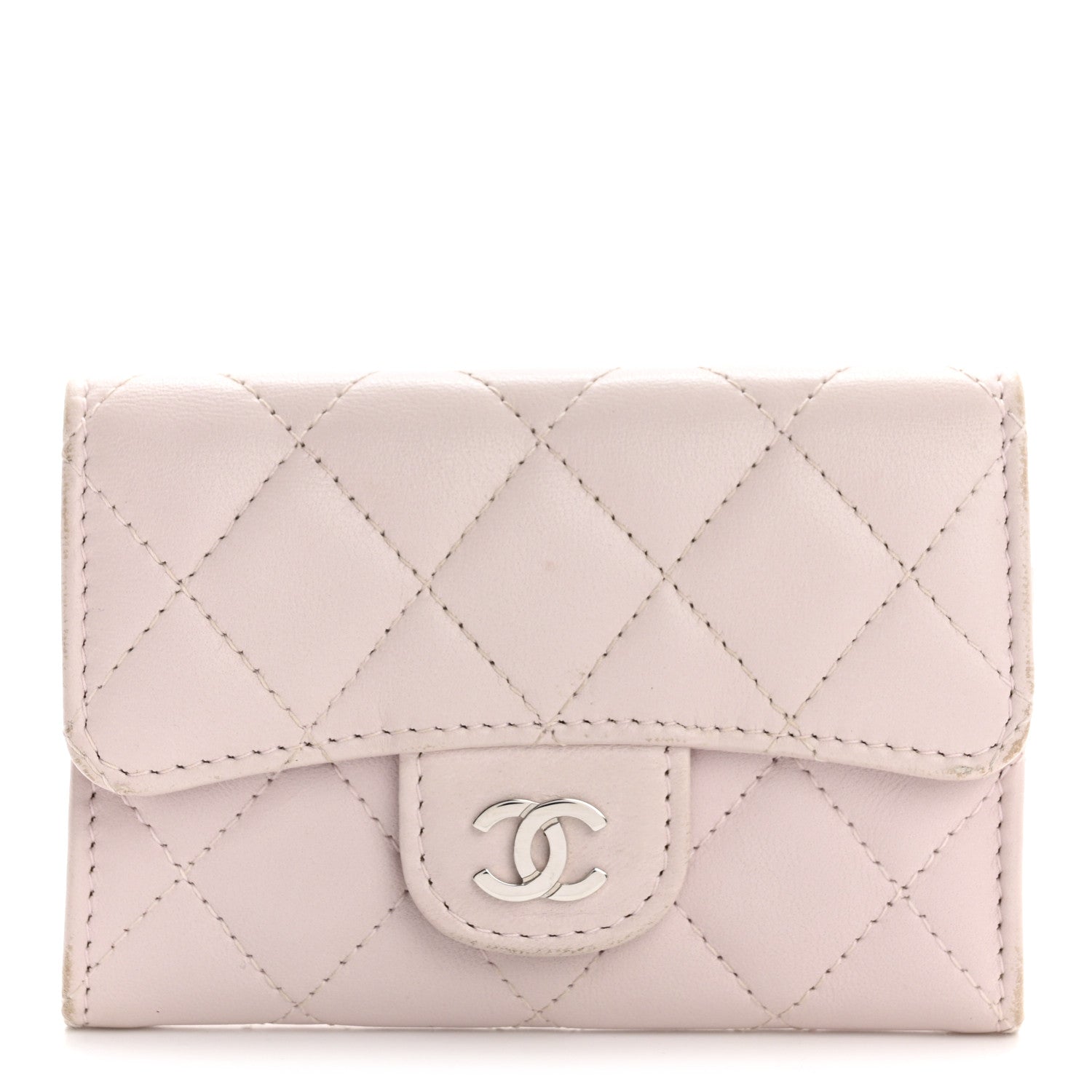Chanel Lambskin Quilted Flap Card Holder Light Pink 1 of 14